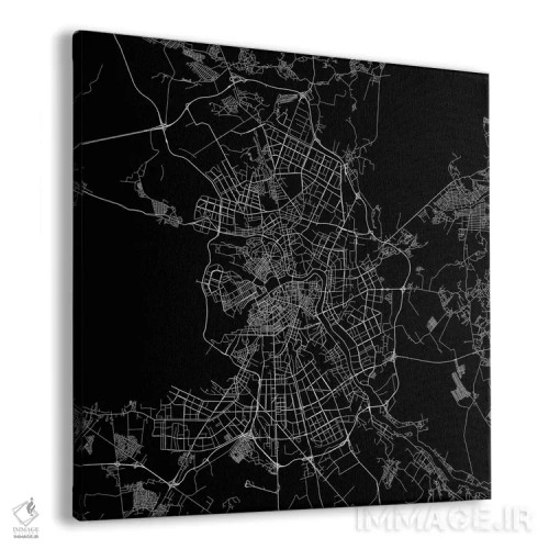تابلو نقشهٔ جادههای شهری سن پترزبورگ (سیاه) اثر اوربانمپ (نقشه شهری؛ استودیو نقشه یا طراح) - نمای پرسپکتیو محصول