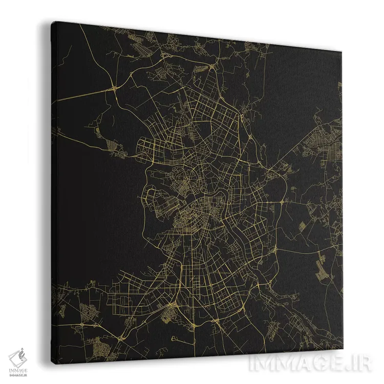 تابلو نقشهٔ جادههای شهری سن پترزبورگ (زرد) اثر اوربانمپ (نقشه شهری؛ استودیو نقشه یا طراح) - نمای پرسپکتیو محصول