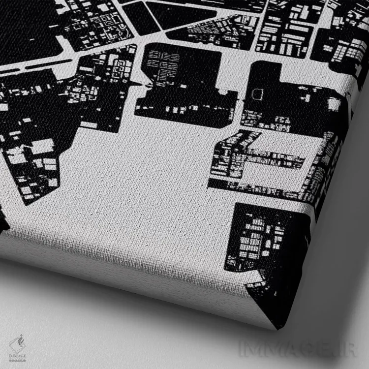 تابلو نقشهٔ شهری توکیو (سیاه) اثر اوربانمپ (نقشه شهری؛ استودیو نقشه یا طراح) - نمای نزدیک بافت بوم