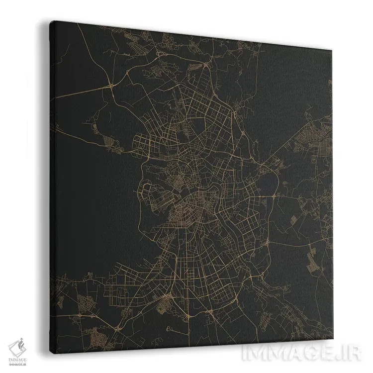 تابلو نقشهٔ جادههای شهری سن پترزبورگ (طلایی) اثر اوربانمپ (نقشه شهری؛ استودیو نقشه یا طراح) - نمای پرسپکتیو محصول