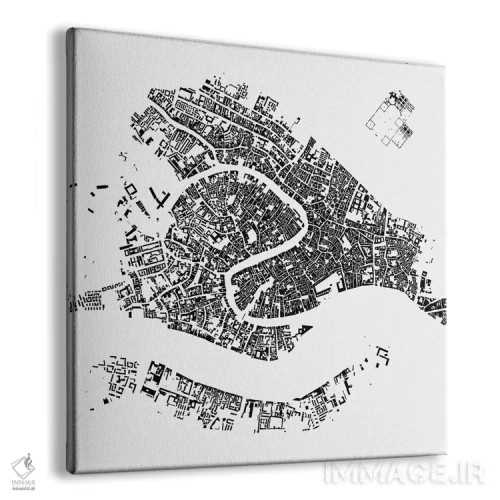 تابلو نقشهٔ شهری ونیز (سفید) اثر اوربانمپ (نقشه شهری؛ استودیو نقشه یا طراح) - نمای پرسپکتیو محصول