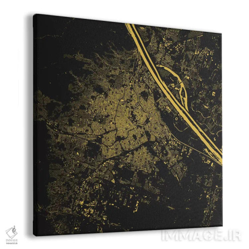 تابلو نقشهٔ شهری وین (زرد) اثر اوربانمپ (نقشه شهری؛ استودیو نقشه یا طراح) - نمای پرسپکتیو محصول