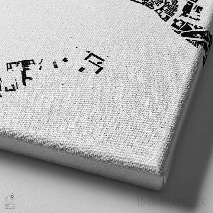 تابلو نقشهٔ شهری ونیز (سفید) اثر اوربانمپ (نقشه شهری؛ استودیو نقشه یا طراح) - نمای نزدیک بافت بوم