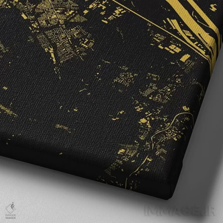 تابلو نقشهٔ شهری وین (زرد) اثر اوربانمپ (نقشه شهری؛ استودیو نقشه یا طراح) - نمای نزدیک بافت بوم