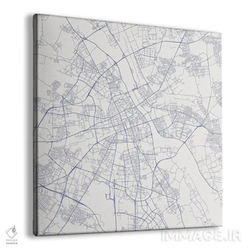 تابلو نقشهٔ جادههای شهری ورشو (آبی) اثر اوربانمپ (نقشه شهری؛ استودیو نقشه یا طراح) - نمای پرسپکتیو محصول