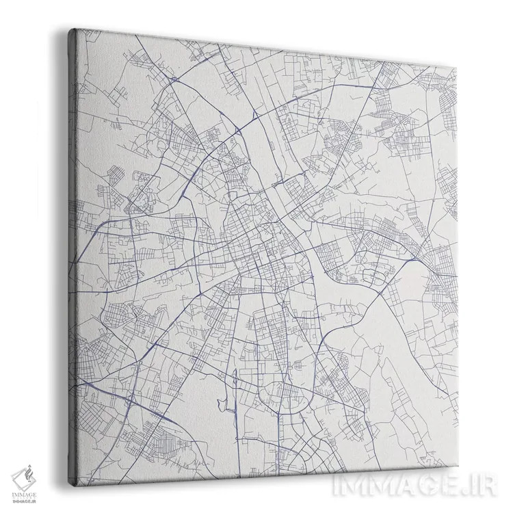 تابلو نقشهٔ جادههای شهری ورشو (آبی) اثر اوربانمپ (نقشه شهری؛ استودیو نقشه یا طراح) - نمای پرسپکتیو محصول