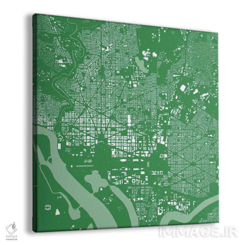 تابلو نقشهٔ شهری واشینگتن دیسی (سبز) اثر اوربانمپ (نقشه شهری؛ استودیو نقشه یا طراح) - نمای پرسپکتیو محصول