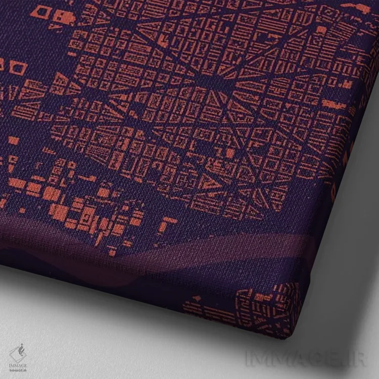 تابلو نقشهٔ شهری واشینگتن دیسی (شب بنفش) اثر اوربانمپ (نقشه شهری؛ استودیو نقشه یا طراح) - نمای نزدیک بافت بوم