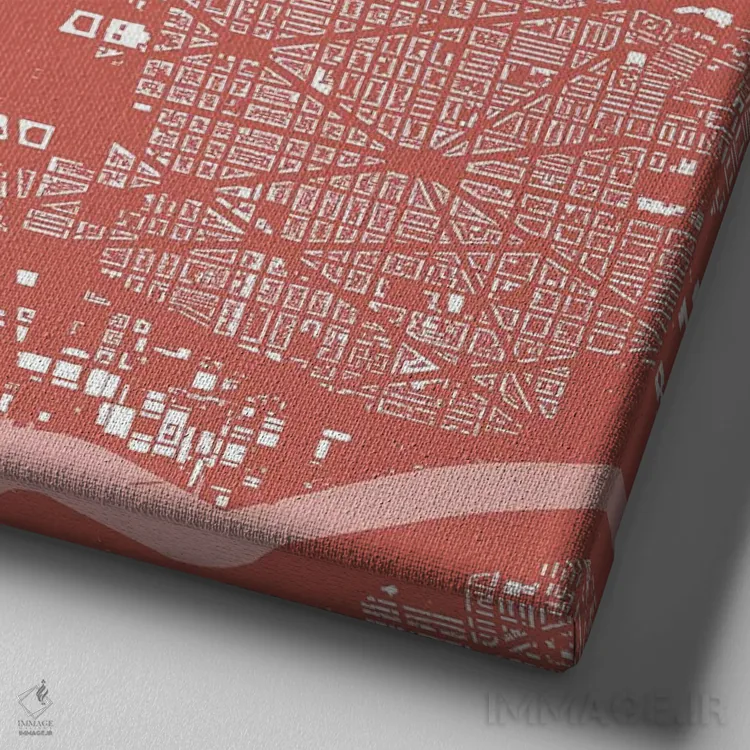 تابلو نقشهٔ شهری واشینگتن دیسی (صورتی) اثر اوربانمپ (نقشه شهری؛ استودیو نقشه یا طراح) - نمای نزدیک بافت بوم