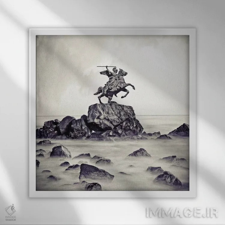 تابلو کِرامیکا اثر اوگنی سولویف - نمای قابدار سفید