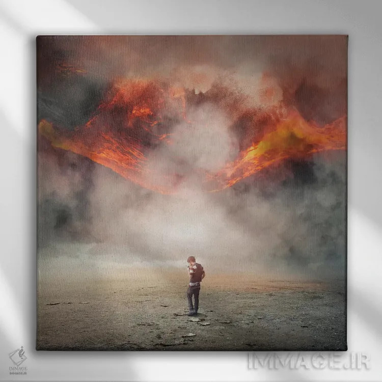 تابلو انفجار آخرین سیگار اثر اوگنی سولویف - نمای روبهرو روی دیوار