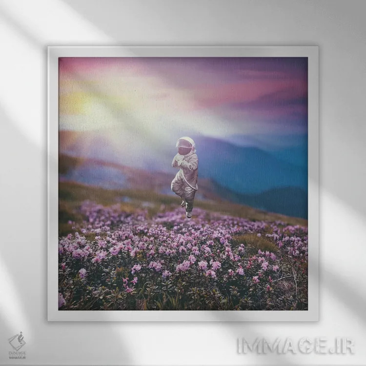 تابلو رویای فضانورد اثر اوگنی سولویف - نمای قابدار سفید