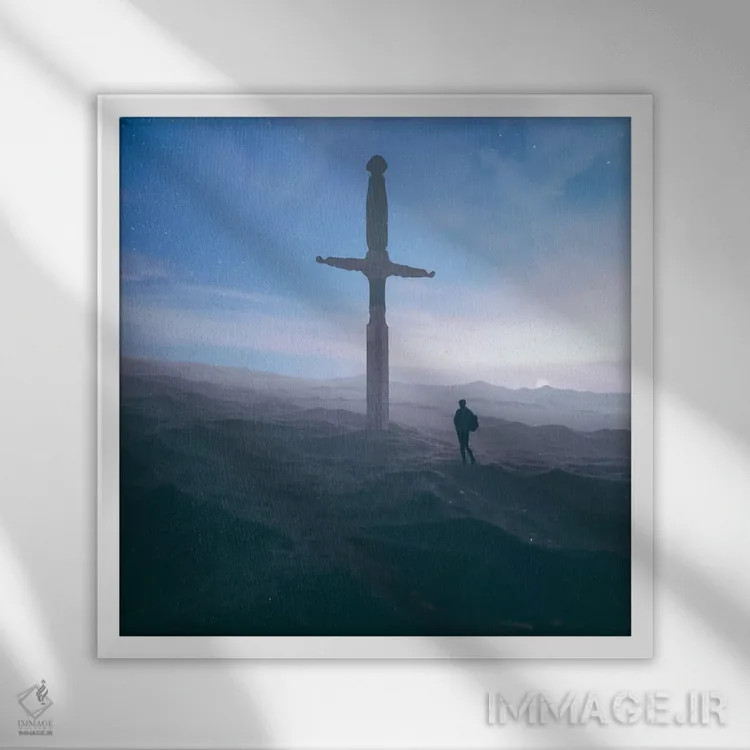 تابلو شمشیری اثر اوگنی سولویف - نمای قابدار سفید