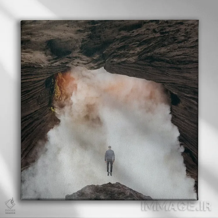 تابلو انفجار آتشفشان اثر اوگنی سولویف - نمای روبهرو روی دیوار