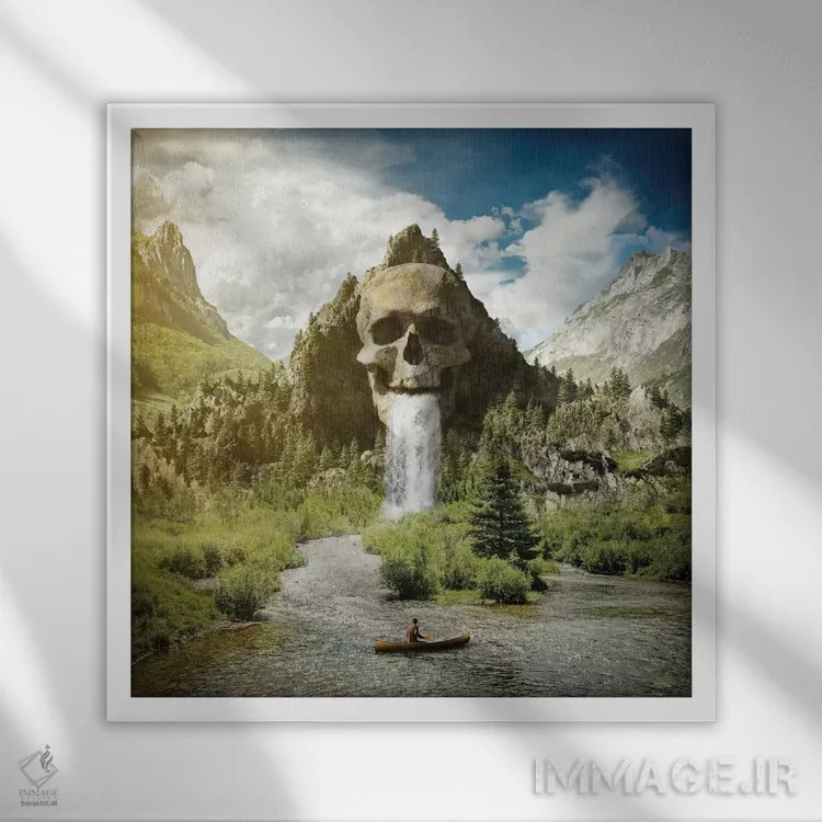 تابلو کوه جمجمه اثر اوگنی سولویف - نمای قابدار سفید