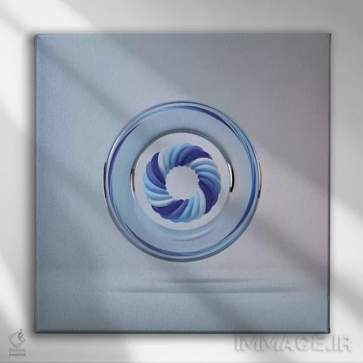 تابلو دایرهٔ رنگ آبی اثر اوگنی سولویف - نمای روبهرو روی دیوار