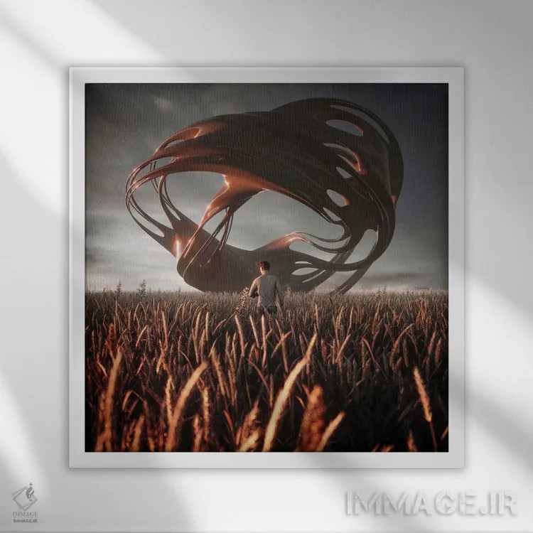 تابلو صدای مزارع اثر اوگنی سولویف - نمای قابدار سفید