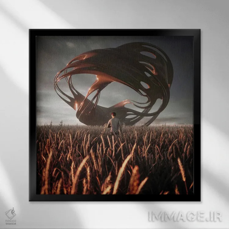 تابلو صدای مزارع اثر اوگنی سولویف - نمای قابدار مشکی