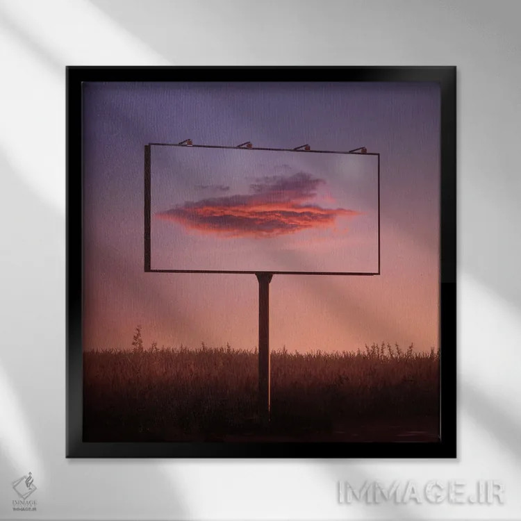 تابلو تبلیغات جادهای اثر اوگنی سولویف - نمای قابدار مشکی