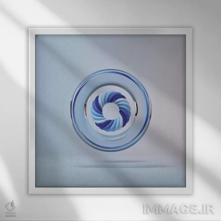 تابلو دایرهٔ رنگ آبی اثر اوگنی سولویف - نمای قابدار سفید