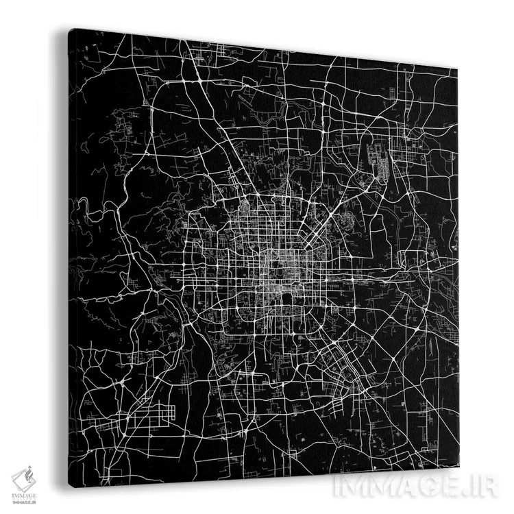 تابلو نقشهٔ شهری پکن (سیاه) اثر اوربانمپ (نقشه شهری؛ استودیو نقشه یا طراح) - نمای پرسپکتیو محصول