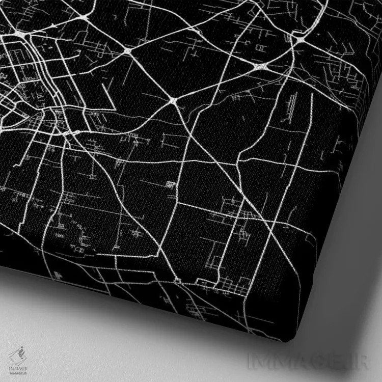 تابلو نقشهٔ شهری پکن (سیاه) اثر اوربانمپ (نقشه شهری؛ استودیو نقشه یا طراح) - نمای نزدیک بافت بوم