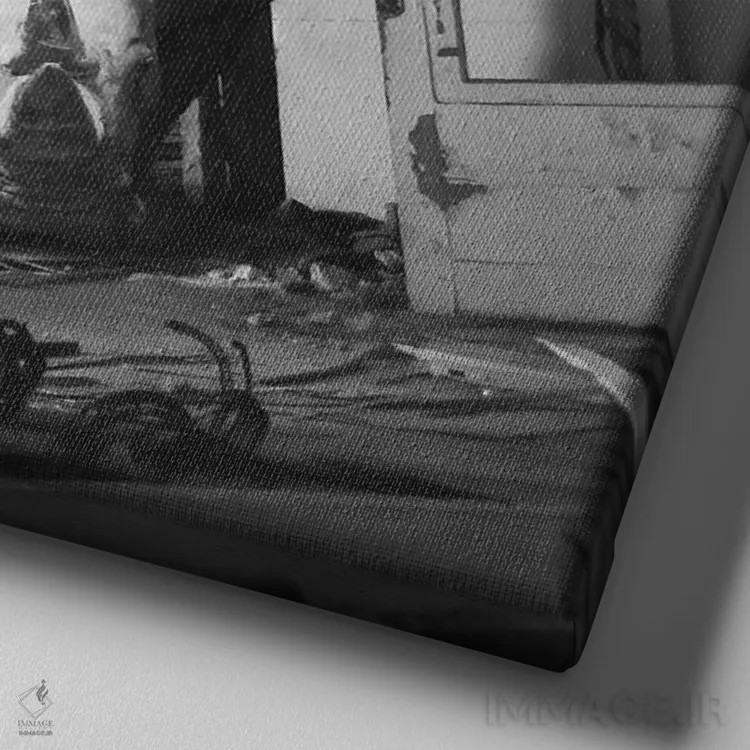 تابلو کارمند اثر اوگنی سولویف - نمای نزدیک بافت بوم