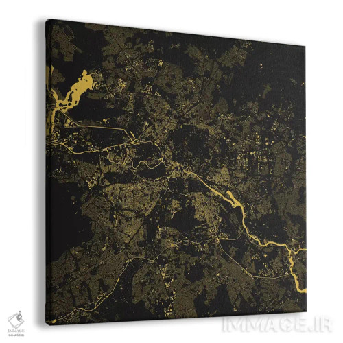 تابلو نقشهٔ شهری برلین (زرد) اثر اوربانمپ (نقشه شهری؛ استودیو نقشه یا طراح) - نمای پرسپکتیو محصول