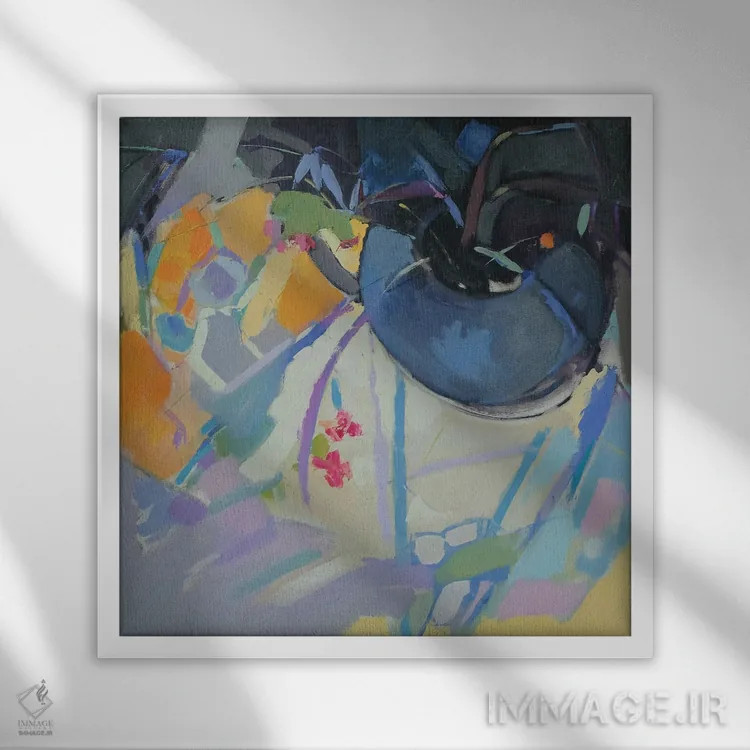 تابلو اتود با سایهٔ عمیق اثر النا شرایبمن - نمای قابدار سفید