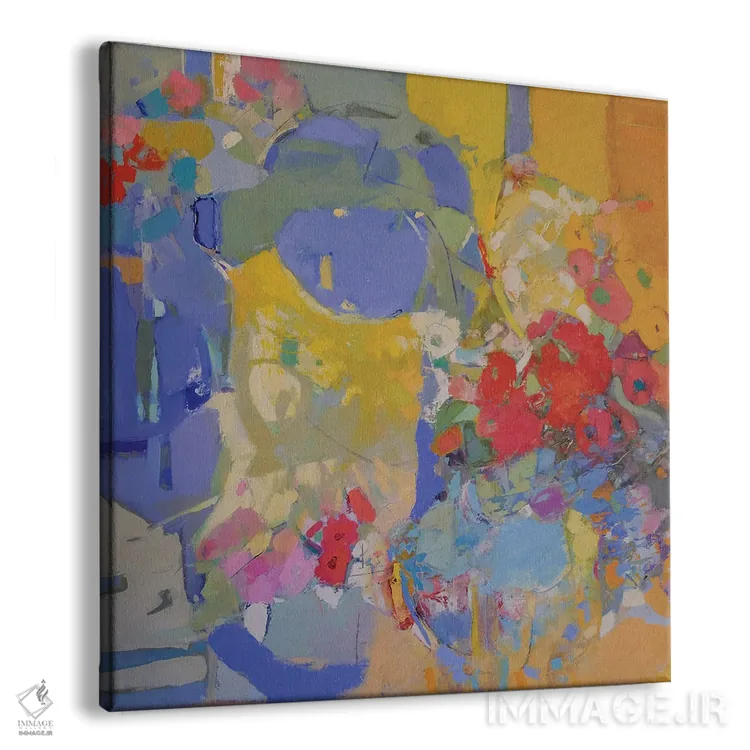 تابلو گلدانهای آبی اثر النا شرایبمن - نمای پرسپکتیو محصول