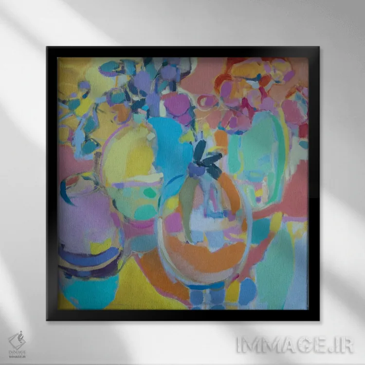 تابلو نوشیدنی پرتقالی اثر النا شرایبمن - نمای قابدار مشکی