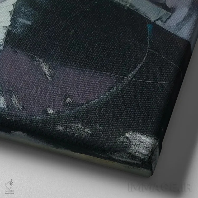 تابلو قهوهٔ سیاه اثر النا شرایبمن - نمای نزدیک بافت بوم