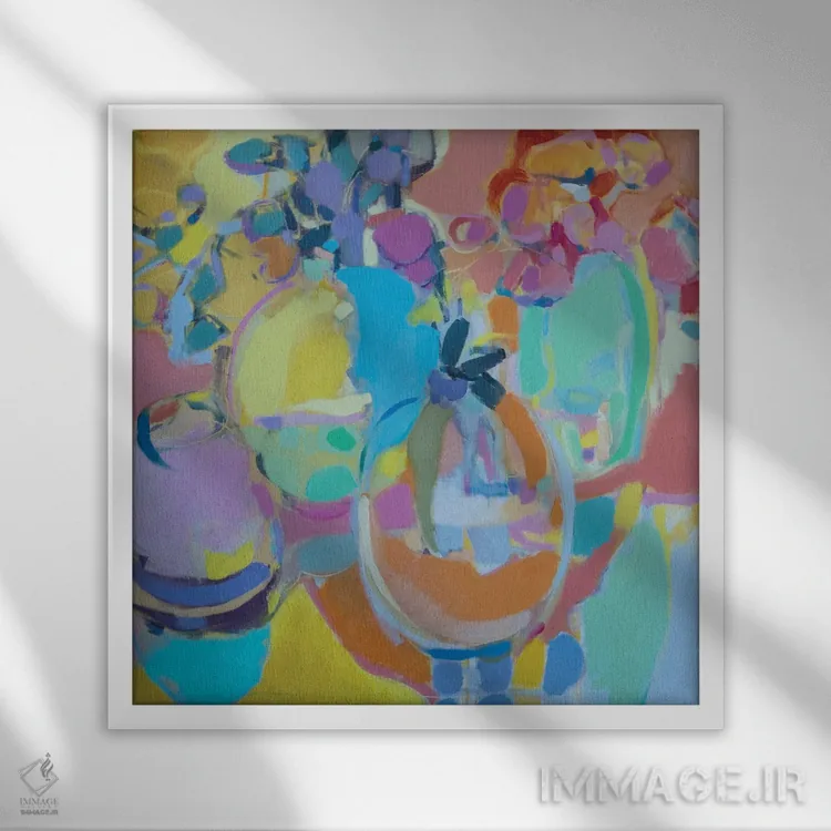 تابلو نوشیدنی پرتقالی اثر النا شرایبمن - نمای قابدار سفید