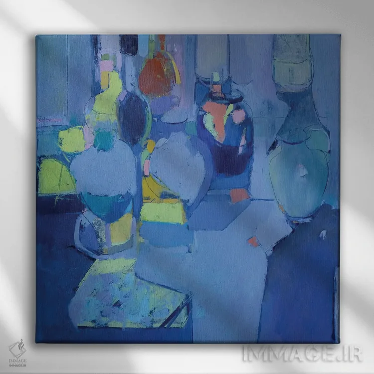 تابلو شیشهٔ رنگی اثر النا شرایبمن - نمای روبهرو روی دیوار