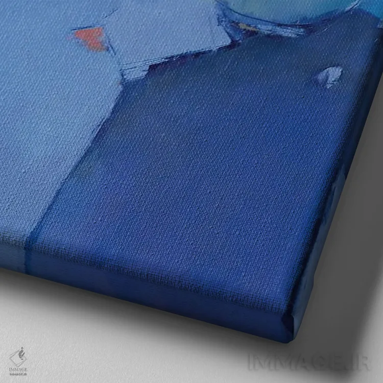 تابلو شیشهٔ رنگی اثر النا شرایبمن - نمای نزدیک بافت بوم