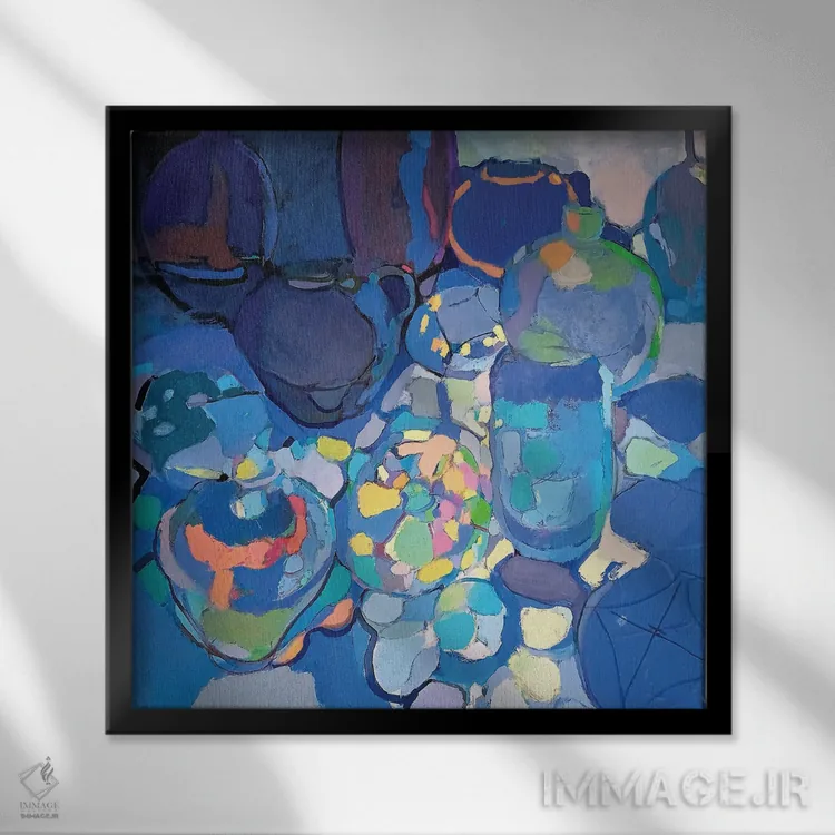 تابلو واحهٔ نیمه شب اثر النا شرایبمن - نمای قابدار مشکی