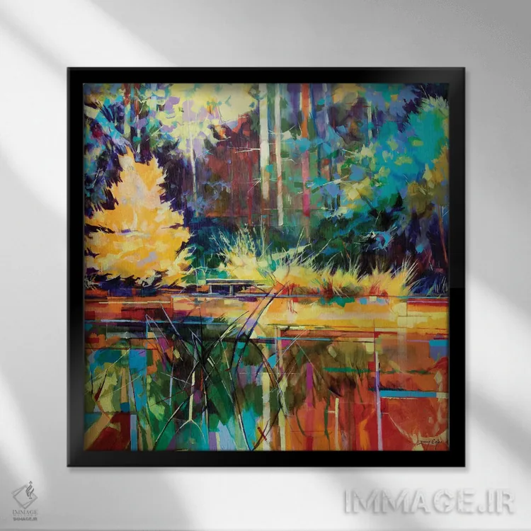 تابلو پردههای واترلو اثر داگ ایتون - نمای قابدار مشکی