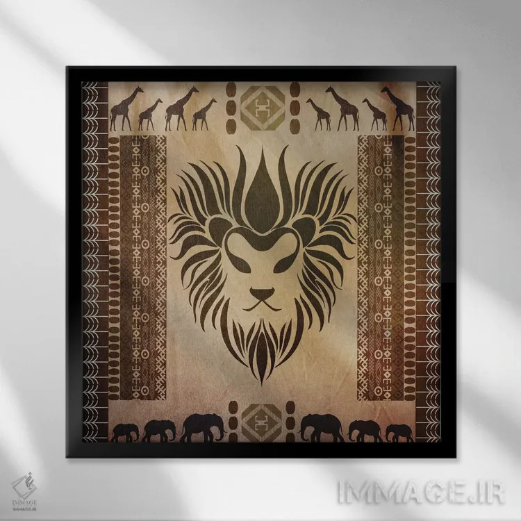 تابلو پادشاه آفریقا اثر فایو بای فایو کالکتیو - نمای قابدار مشکی