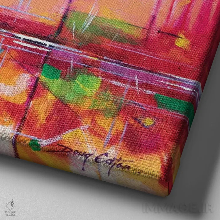 تابلو شادی مِدوکلیف اثر داگ ایتون - نمای نزدیک بافت بوم