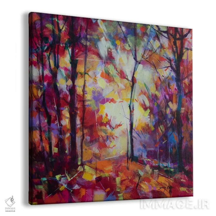 تابلو جنگل صورتی اثر داگ ایتون - نمای پرسپکتیو محصول