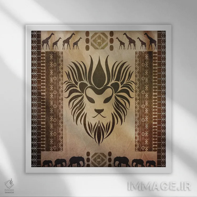 تابلو پادشاه آفریقا اثر فایو بای فایو کالکتیو - نمای قابدار سفید