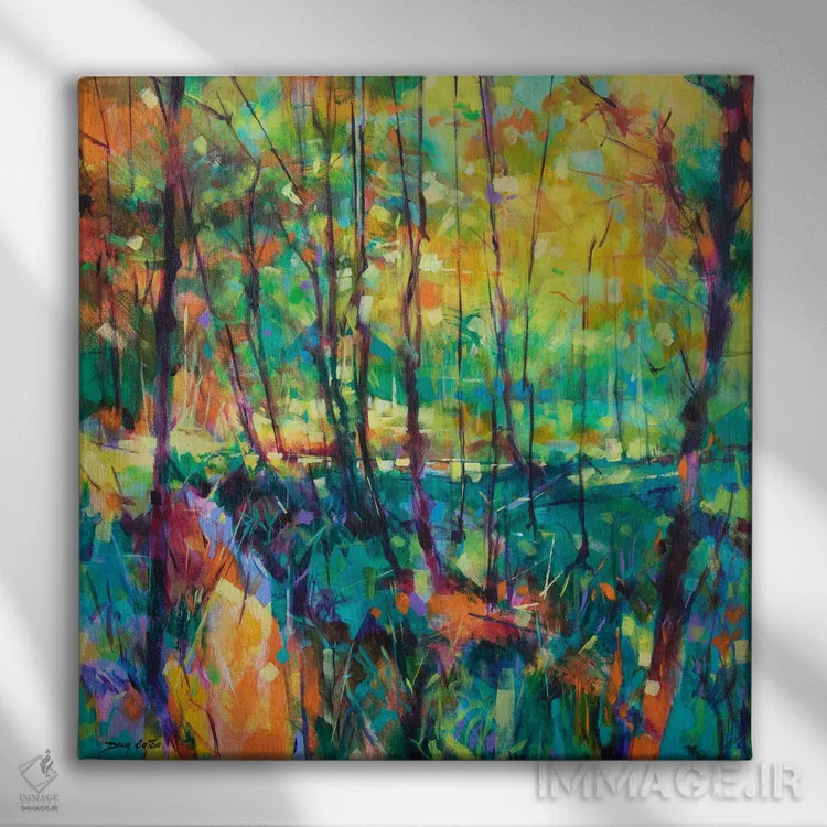 تابلو نهر نارنجی وینز اثر داگ ایتون - نمای روبهرو روی دیوار
