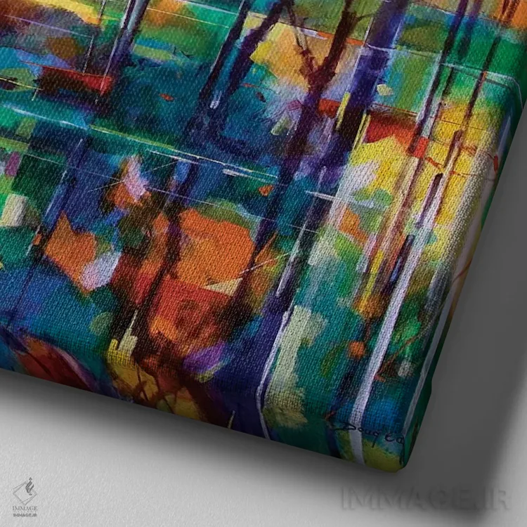 تابلو آشوب مِدوکلیف اثر داگ ایتون - نمای نزدیک بافت بوم