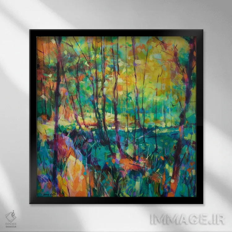 تابلو نهر نارنجی وینز اثر داگ ایتون - نمای قابدار مشکی