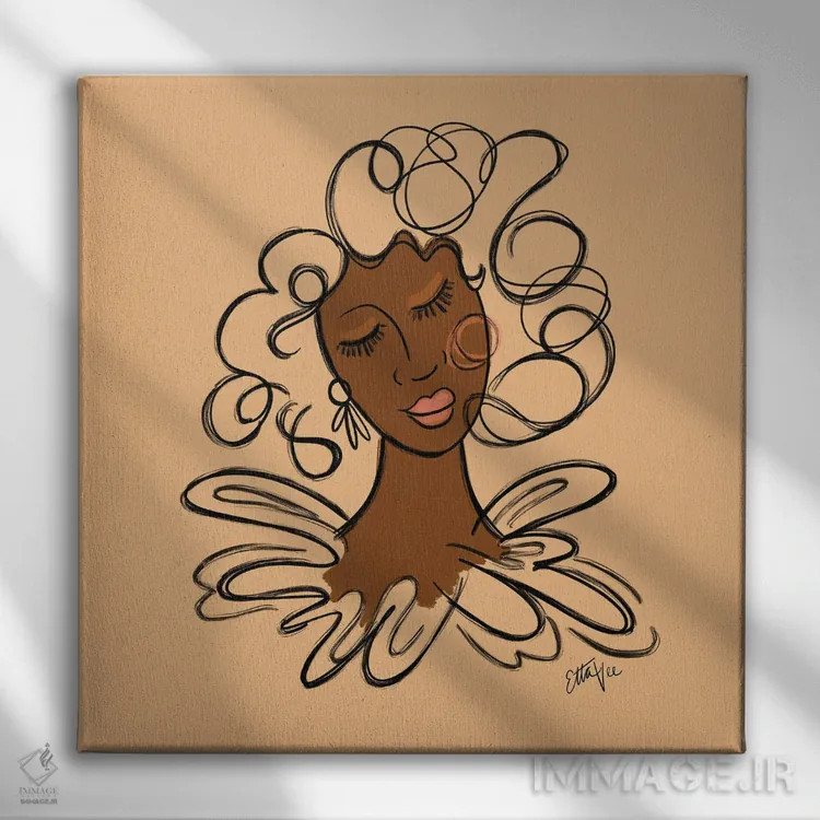 تابلو بانوی کلاسیک I اثر اتاوی (برند هنری) - نمای روبهرو روی دیوار