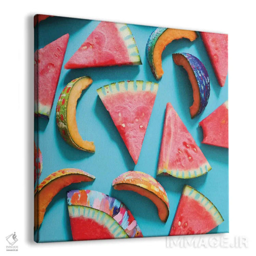 تابلو برشهای هندوانه و طالبی اثر اتاوی (برند هنری) - نمای پرسپکتیو محصول