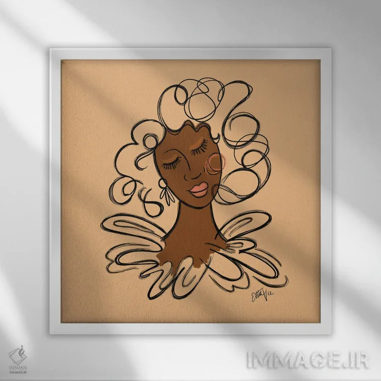 تابلو بانوی کلاسیک I اثر اتاوی (برند هنری) - نمای قابدار سفید