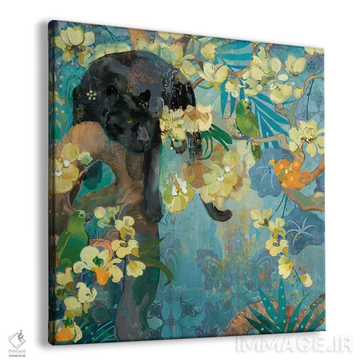 تابلو جاگوار سیاه (گربهسان) اثر اولیا دیزاینز (استودیو طراحی) - نمای پرسپکتیو محصول