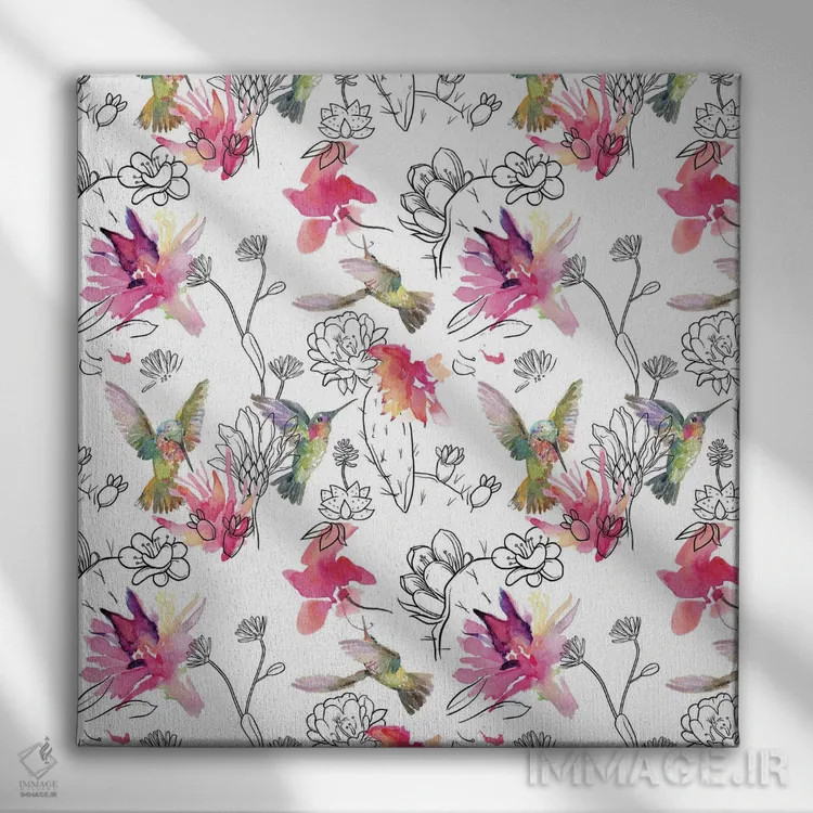 تابلو الگوی مرغ مگسخوار کویری اثر اولیا دیزاینز (استودیو طراحی) - نمای روبهرو روی دیوار