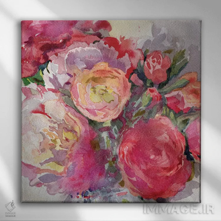 تابلو گلهای روزانه اثر اولیا دیزاینز (استودیو طراحی) - نمای روبهرو روی دیوار